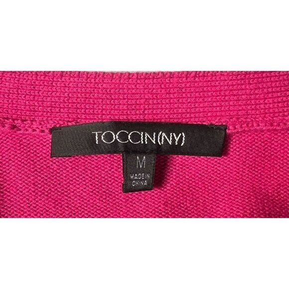 TOCCIN NY Felicity Long Sleeve Ribbed Sweater Dress in Fuchsia NWT Size Medium - Picture 3 of 5